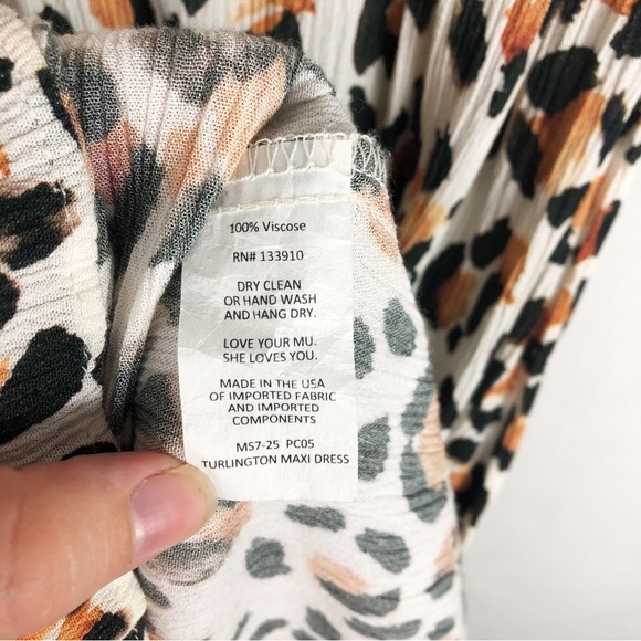 Show Me Your Mumu Leopard Print Maxi Dress | Ivory Black Brown | Size Small - Picture 7 of 8